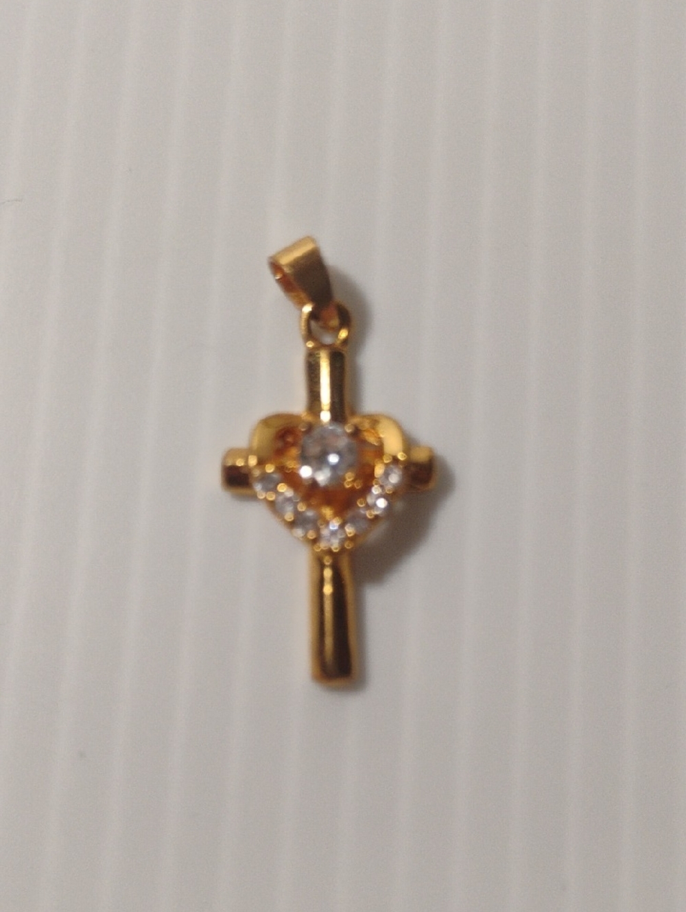 Heart Cross Pendant With Cute Stones Possibly CZ